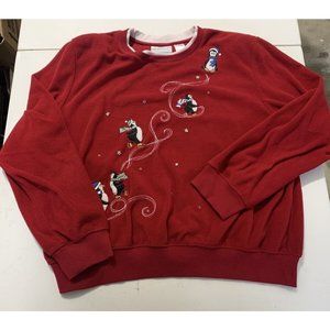 Alfred Dunner Women Pullover Fleece Christmas Sweater Top Plus Size PXL Petite